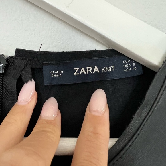 ZARA Black Leather Dress, Size Small - Picture 4 of 5